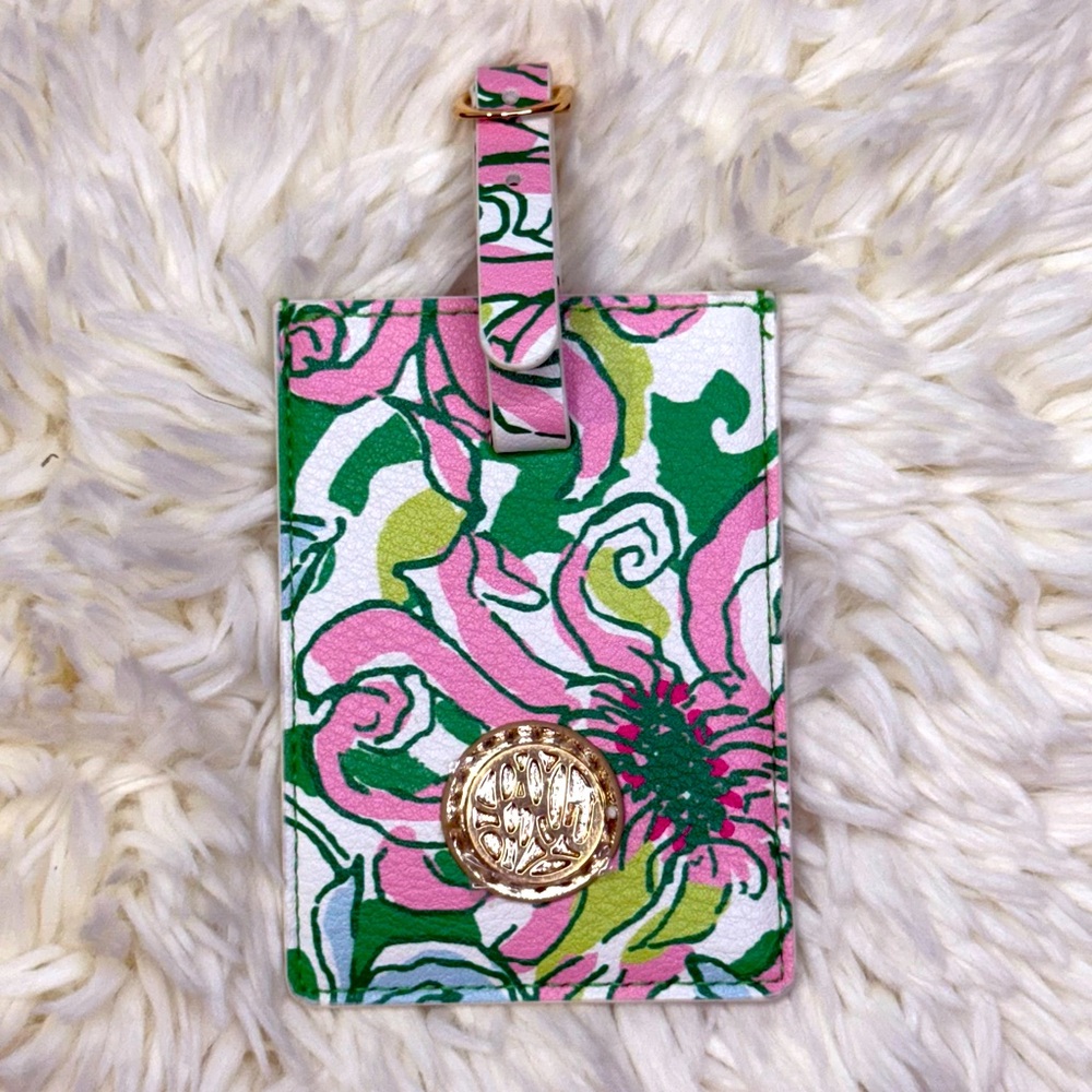 Lilly Pulitzer Pink & Green Floral Luggage Tag
